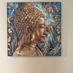 Buddha head portrait, 4d braille feel
