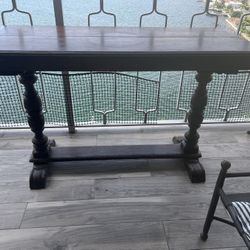 Dark Brown Colonial Table/console
