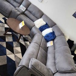 Alejandra Gray Fabric Reclining Sectional Sofa---$1499---Wow!!!---No Credit Needed Financing Available 