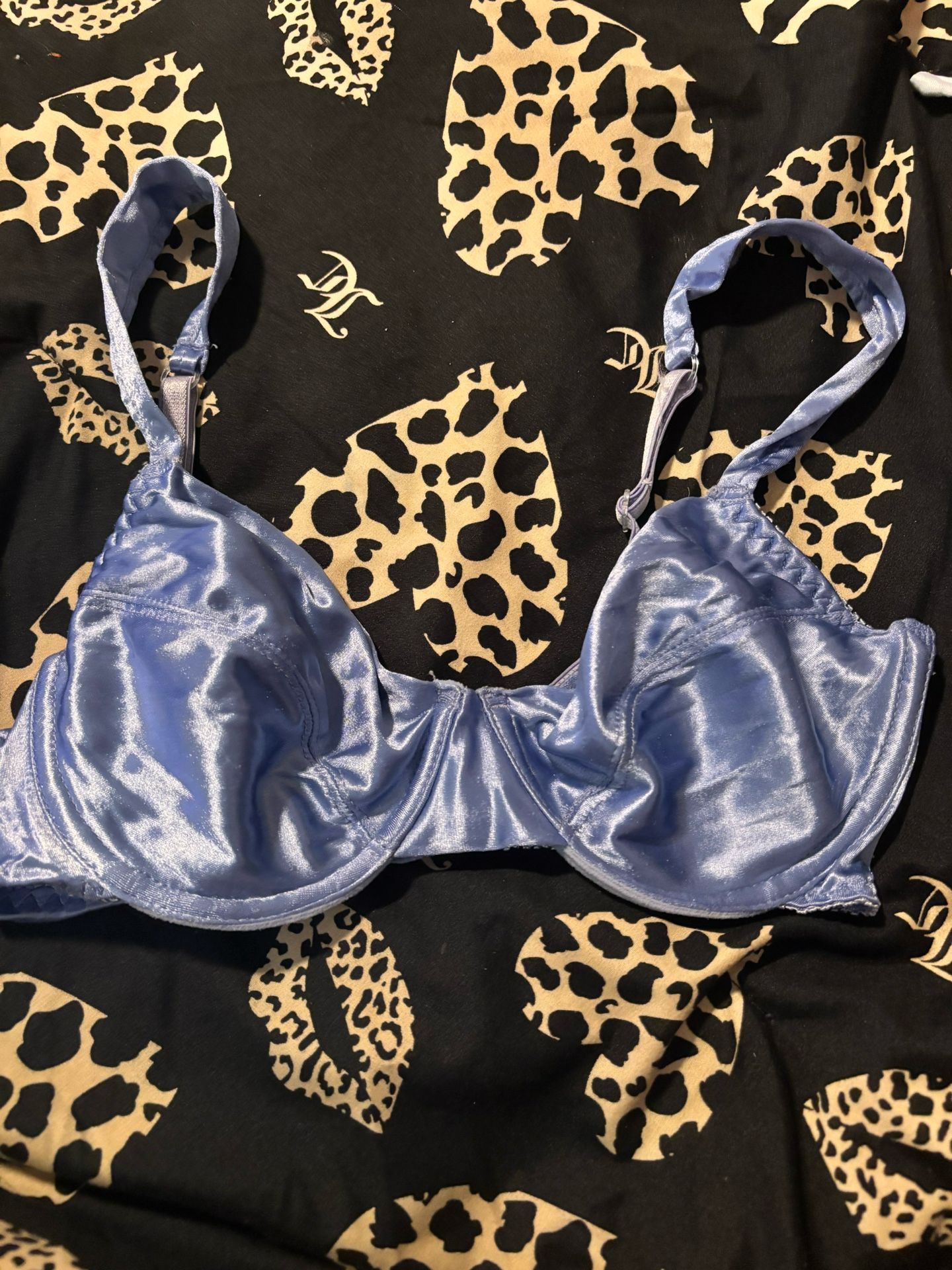 silk blue lingerie bra