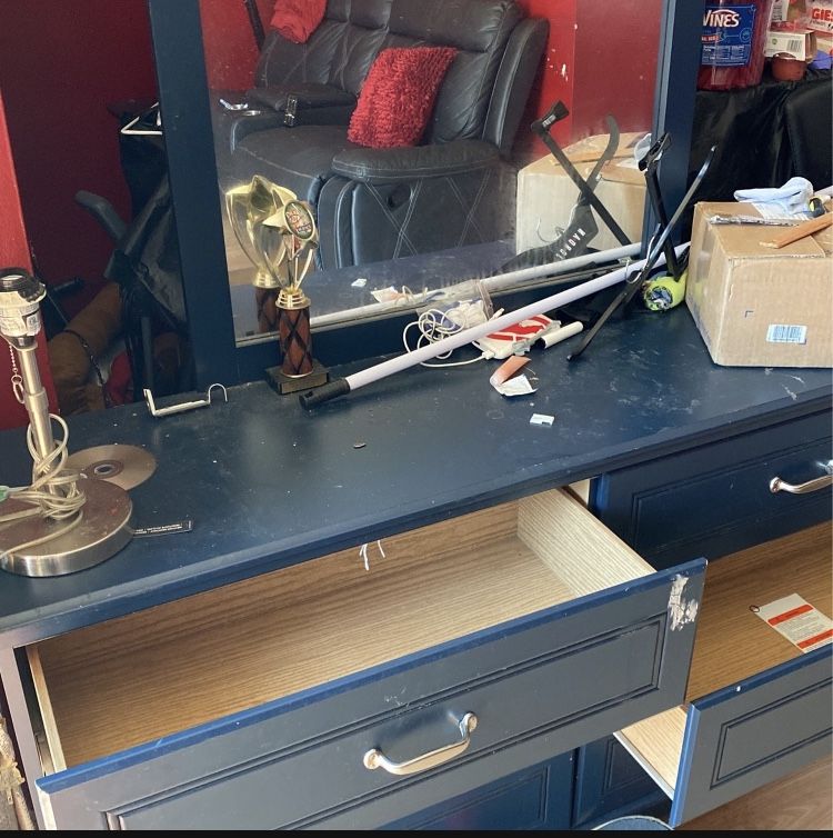 Navy blue 6 Drawer Dresser