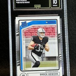 2024 Donruss 🔥 Brock Bowers 🔥 Rated Rookie GMA 10 💎 Mint - Las Vegas Raiders