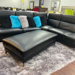 LEATHER GEL SOFA WITH OTTOMAN!!! ONLY $10 DOWN AND 90 DAYS TO PAY!!! SAME DAY DELIVERY!!!