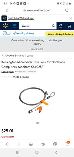 Kensington Microsaver notebook lock