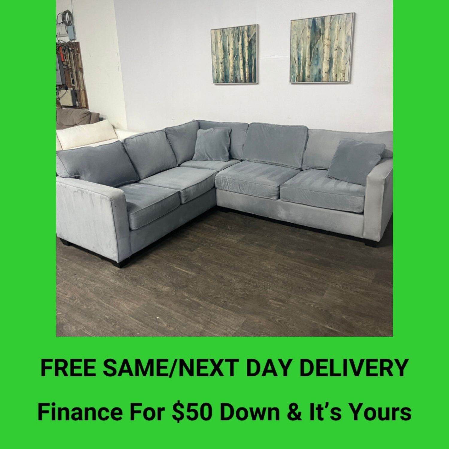 Sectional Couch Sofa Suede | Free Delivery!