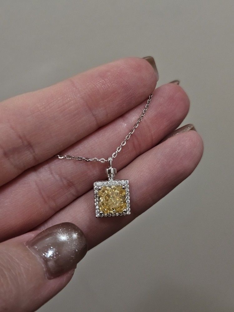 Lab Grown Silver Necklace Wedding