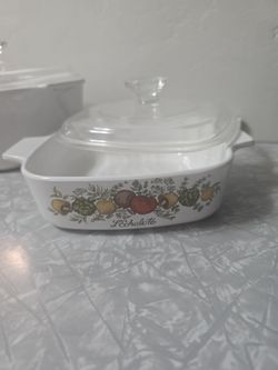 Vintage CorningWare 1-Quart Casserole Dish with Lid - Spice of Life L'Echalote (A-1-B)Perfect addition for vintage kitchen collectors or everyday baki