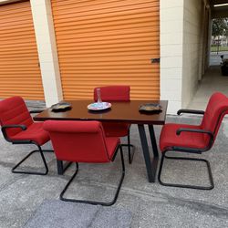 Dining Room Furniture Set $125 🎁🎉🎉 For All. Chair, Table, Dining Furniture, Breakfast Furniture, Desk Chair, Office Chair, Dining Chair, Red.