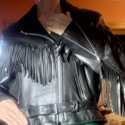 Tasseled Western Leather Jacket