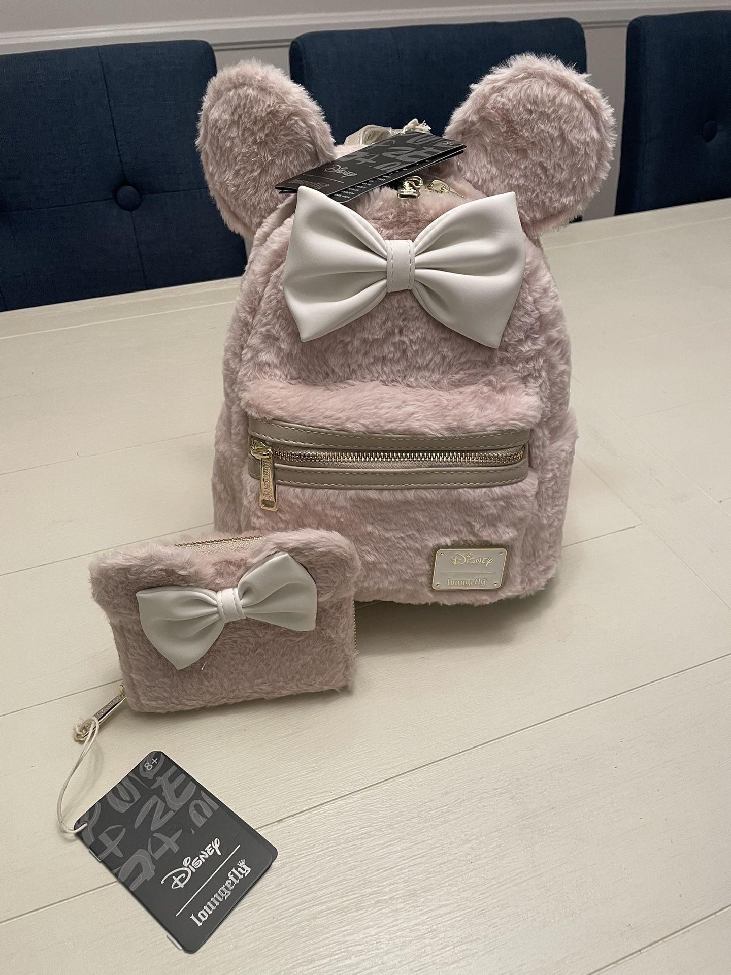 Loungefly Disney Minnie Mouse Faux Fur Mini Backpack & Wallet - BoxLunch Exclusive