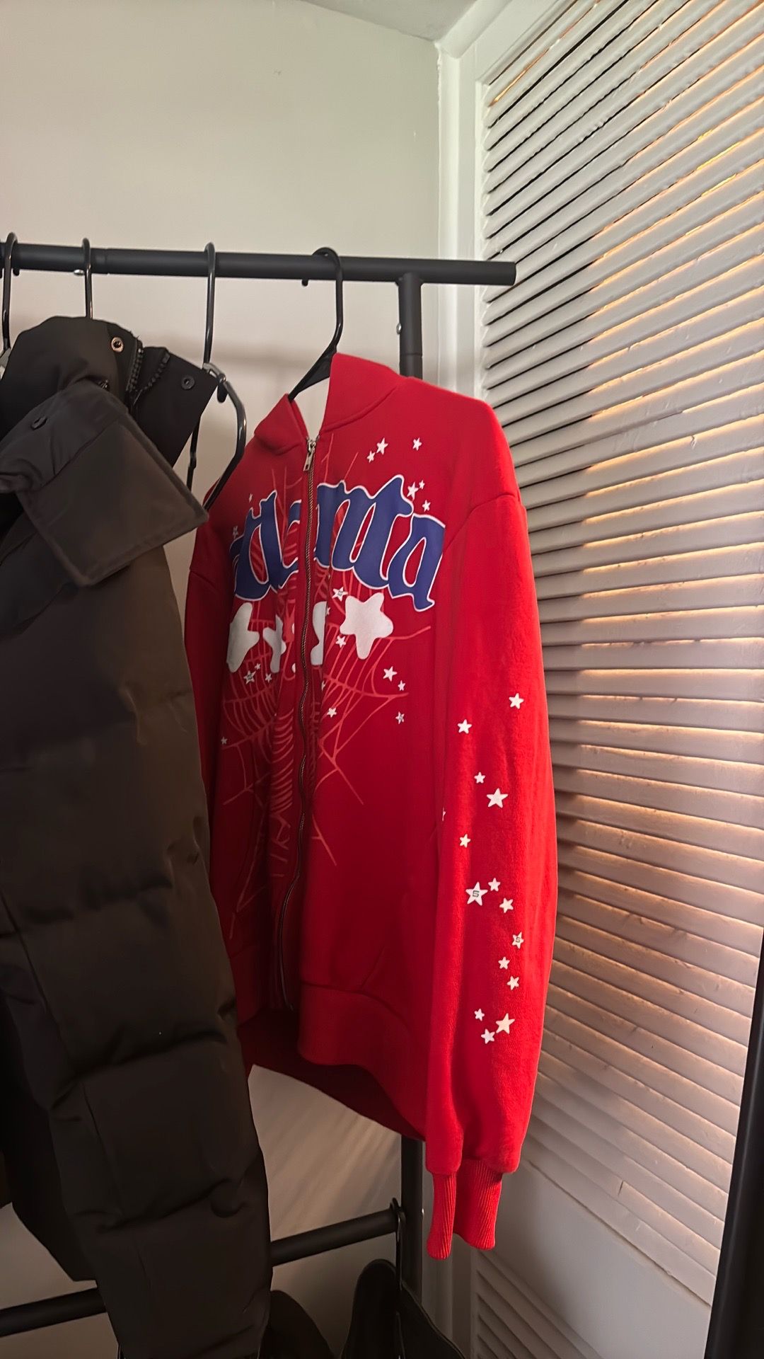 Red an blue spider zip up