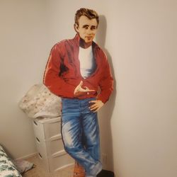 James Dean Cardboard Statue..over 6ft Tall Large Size..good Condition!