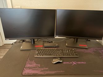Lenovo Dual Monitors with Keyboard and Mouse