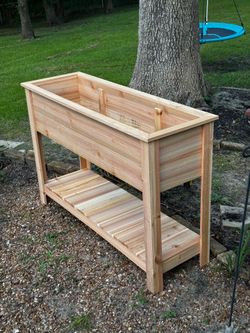 48 “ Cedar Planter with Bottom Shelf