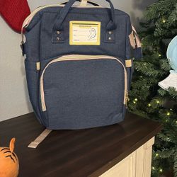 Blue Baby Diaper Bag with Changing Station