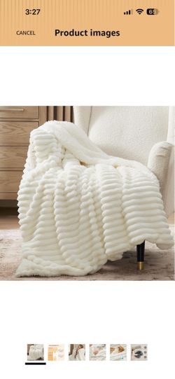 Bedsure Soft Sherpa Blanket Fluffy White Gift Twin 60"x80" Cozy Fuzzy Comfort Fleece, Thick Plush Warm Fall Winter Bedding, Gift for Women Men, Home R
