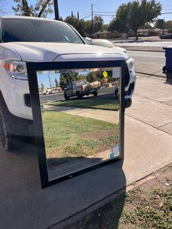 Square Wall Mirror with Black Frame