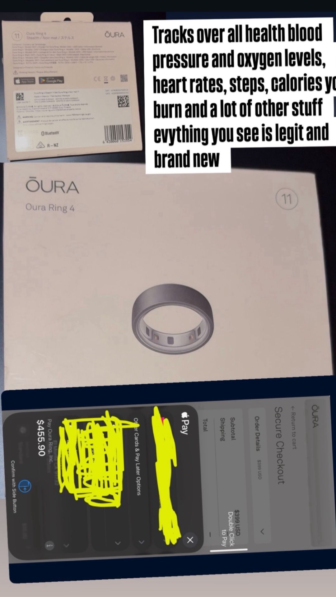 oura Ring 4 Stealth/ Noir Mat