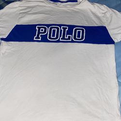 Polo Shirt The Color Is Blue And White Size Is (14-16) 