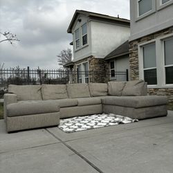 Gray Double Chaise Large Sectional Couch Sala Free Delivery 