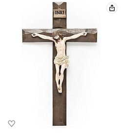 Jesus Driftwood Textured Crucifix 12 Inch Hanging Wall Cross