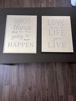 Set of 2 Inspirational Quote Wall Art Panels