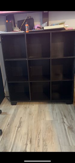 Dark Brown 9-Cube Organizer Shelf