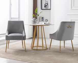 Brand New Grey Velvet Dining Chair(2 pcs)