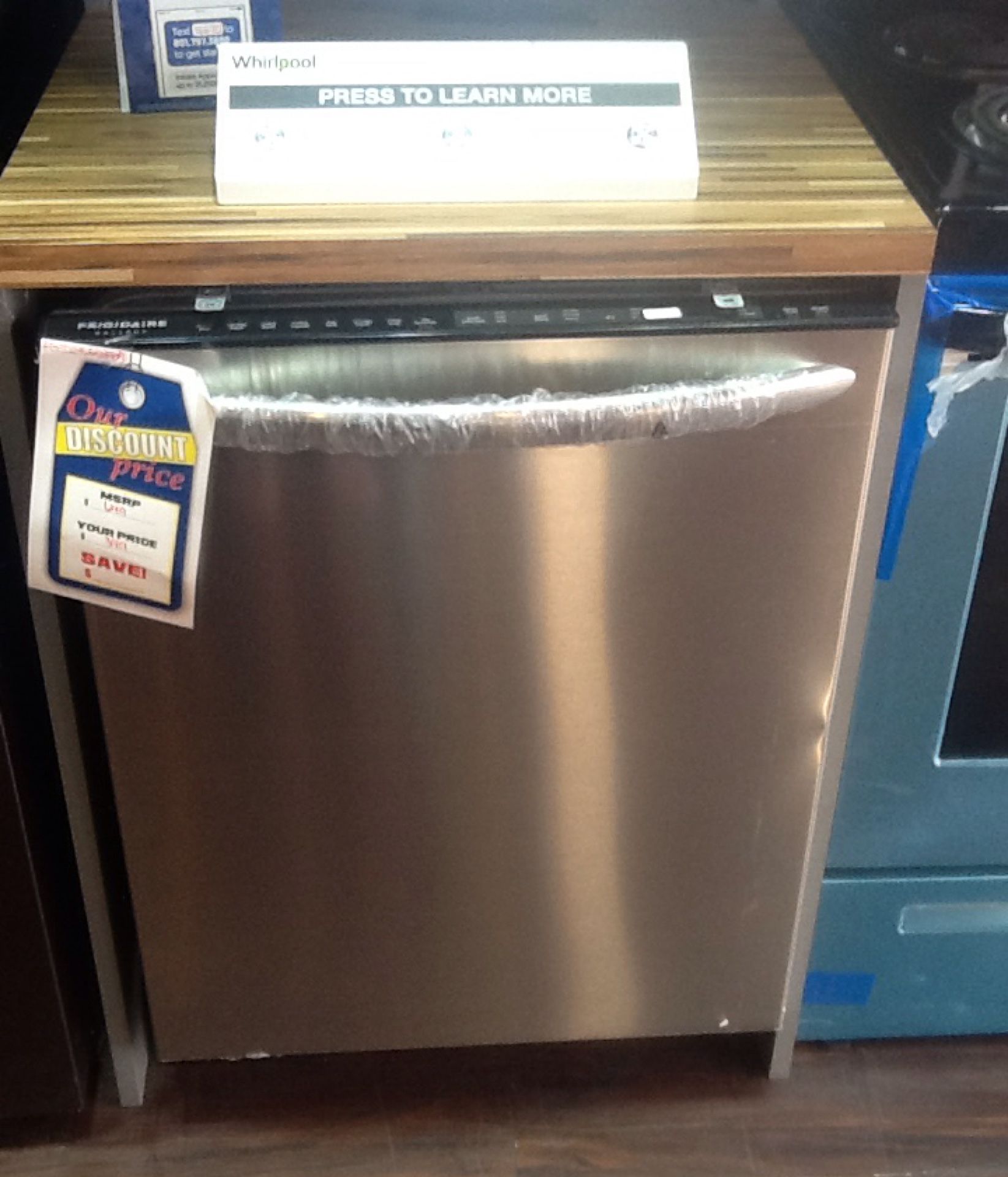 New open box frigidaire dishwasher