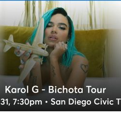 karol G 2 tickets San diego