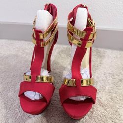 Red With Gold Heels