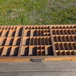 Vintage Hamilton Wood Printer Tray – Organizing Box w 50+ Compartments Antique