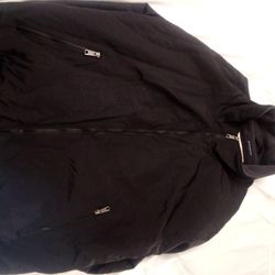 St. John's Bay Fleece Lined Black Classic Bomber Jacket 