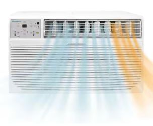 Keystone 10,000 BTU (DOE) 230V Through-the-Wall Air Conditioner Cools 450 sq. ft. with Supplemental Heating in White