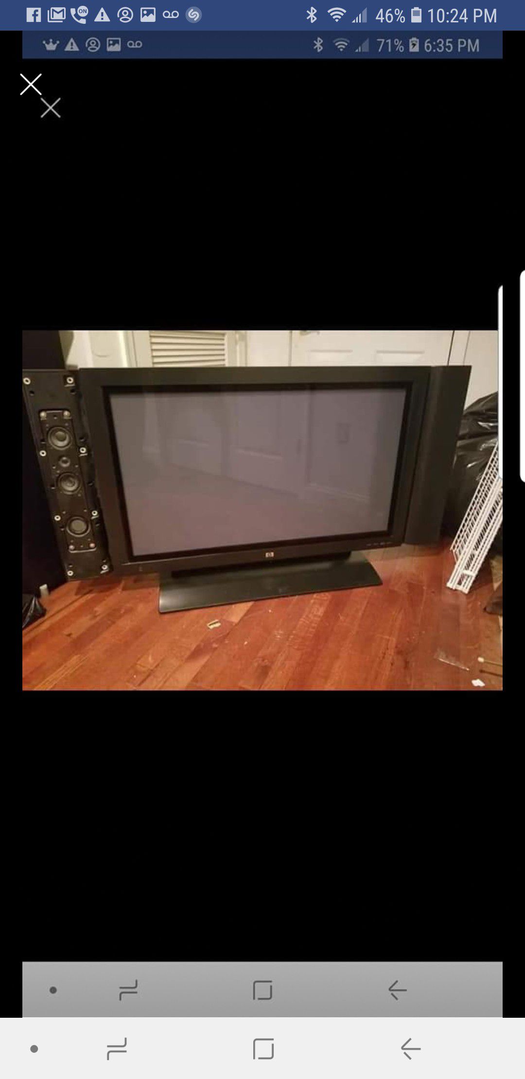 Hp 42 inch tv no remote. Missing side panel from speaker