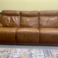 Natuzzi Leather Sofa Couch - Power Recliners