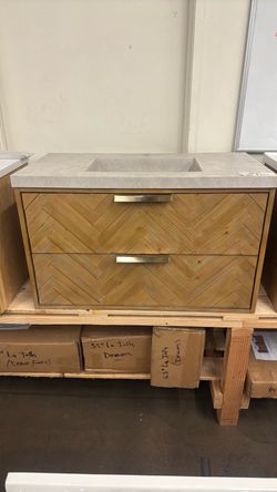 36”  Bathroom Vanity with Concrete Sink Top