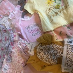 Baby Girl Clothes And 1 Blanket