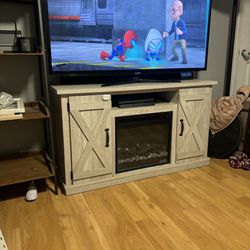 Gray Fireplace TV stand