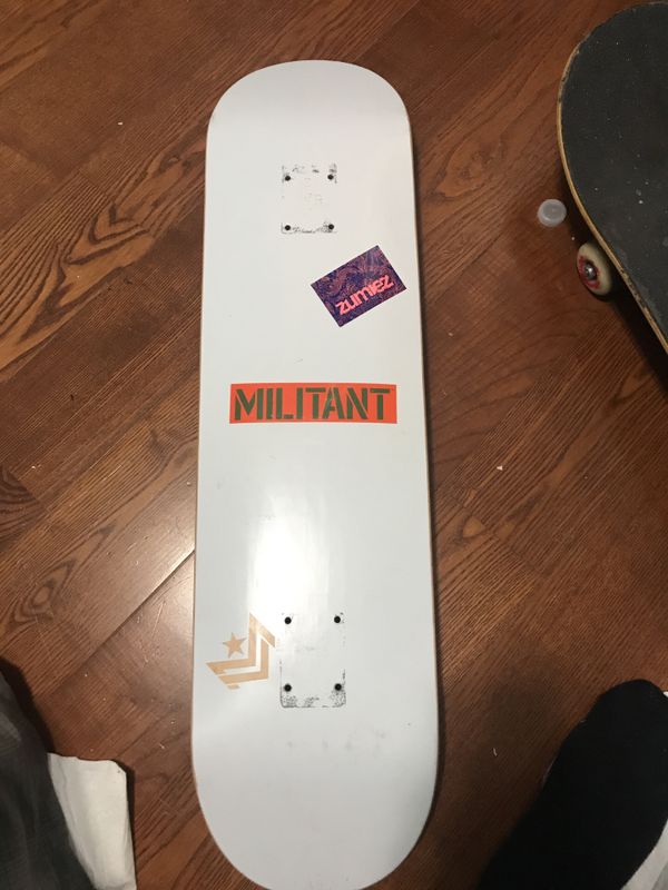 Militant Mini Logo Deck Size 80 With Grizzly Grip Tape For Sale In