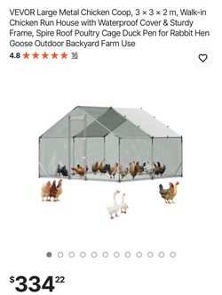 VEVOR Large Metal Chicken Coop