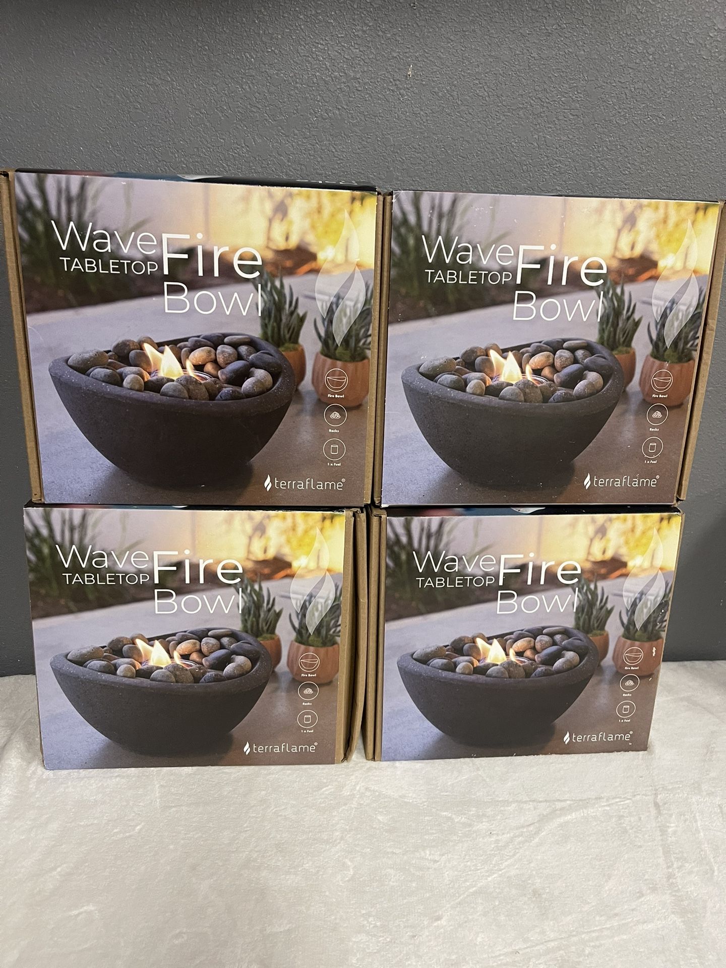 Terra Flame Wave Fire Bowl Single Fuel Starter Set - Graphite