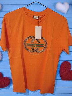 Gucci Logo Graphic T-Shirt Orange