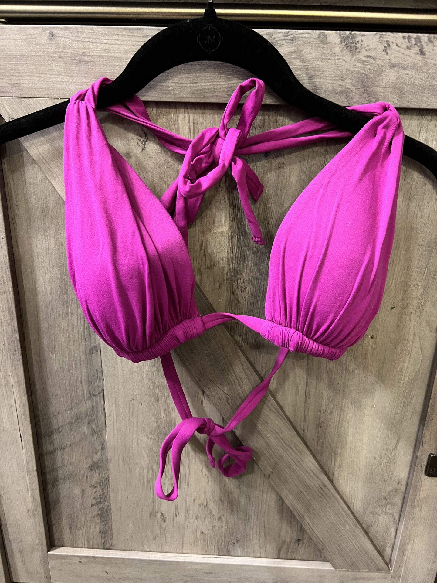 Magenta Swimsuit Bikini Ruched Triangle Top Small/Medium - Fits 34C