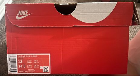 Nike size 13 Air dunk Jumbo