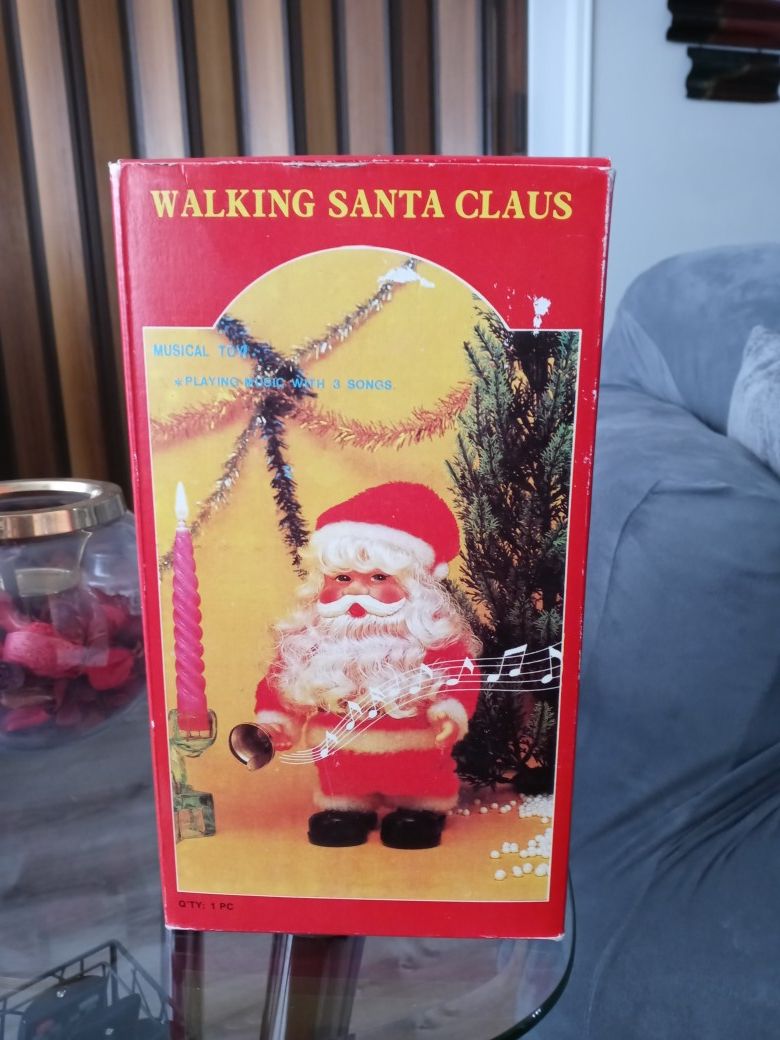 Vintage 80's Walking Santa Clause