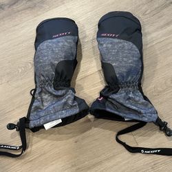 Scott Black & Gray Kids Large Winter Ski/Snowboard Mittens