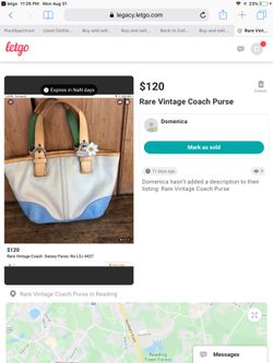 Rare Vintage Coach Purse