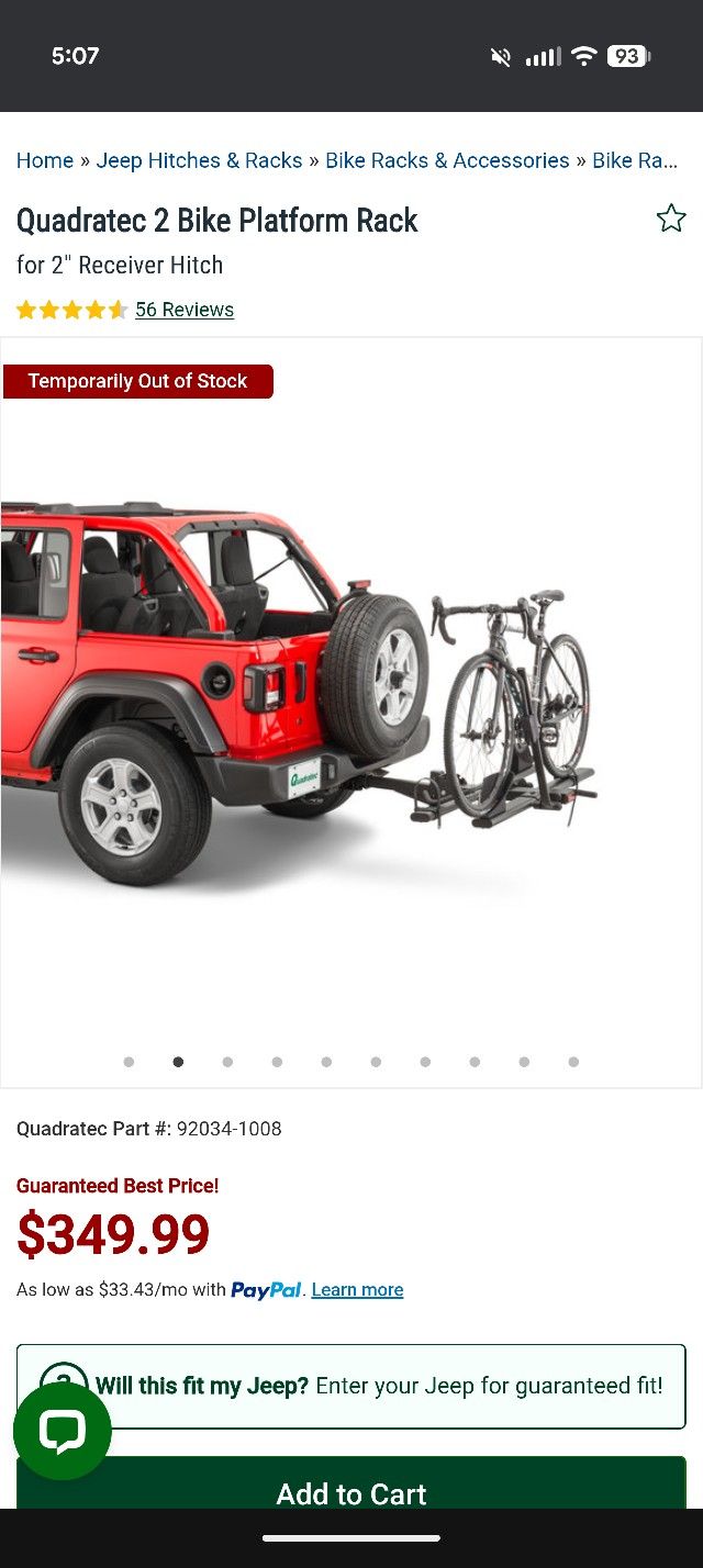 Quadratec 2 Bike Platform Rack for 2" Receiver Hitch