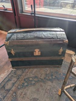 Antique Dome-Top Steamer Trunk